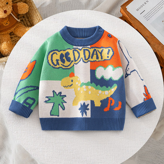 Baby boy autumn and winter sweater cartoon 1-2-3-4 year old dinosaur pullover boy warm sweater sweater wool top Class A
Baby boy autumn and winter sweater cartoon 1-2-3-4 year old dinosaur pullover boy warm sweater sweater wool top Class A