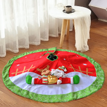 Thickened three-dimensional Christmas tree apron tree pad tree skirt Christmas decorations plush blanket pad carpet fence fence