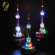 Shanghai characteristic tourist souvenirs Luminous Oriental Pearl architectural model Metal night light Chinese element gift