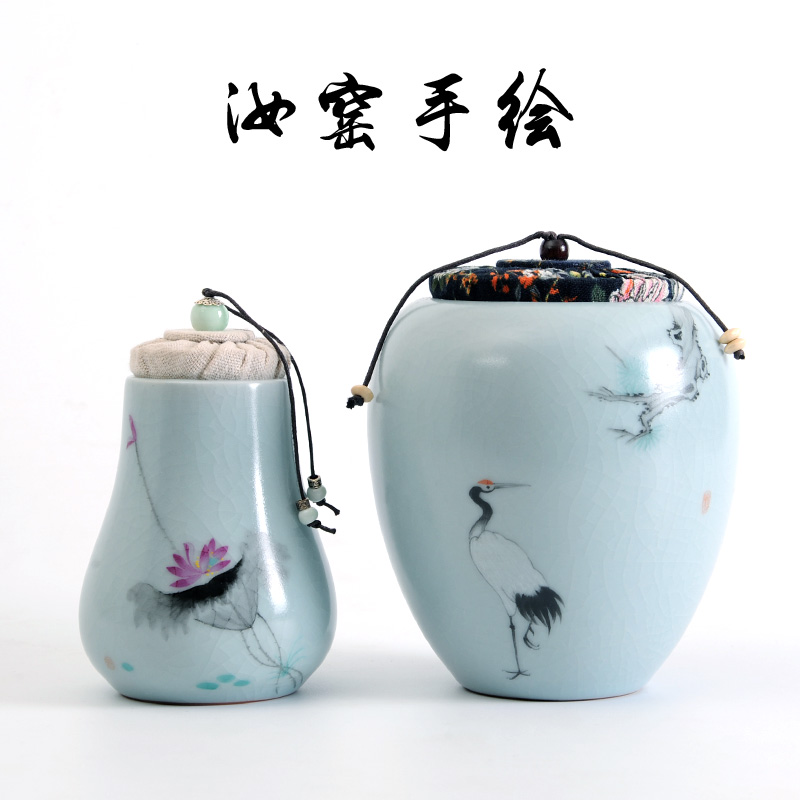 Your up hand - made ceramic caddy fixings storage jar airtight jar of grain in porcelain jar jar large household receive tank