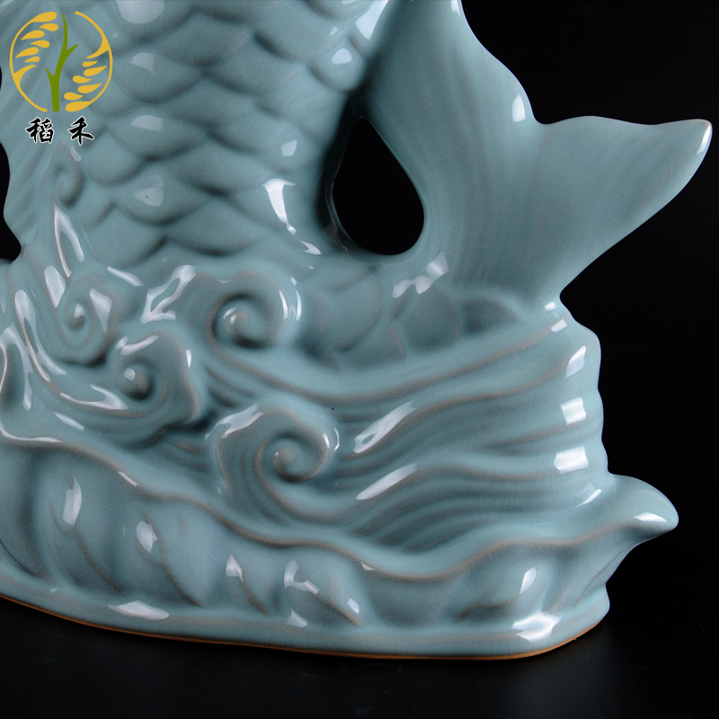 Authentic your up porcelain arts and crafts of the big carp home furnishing articles ceramics office decoration decoration Chinese gifts