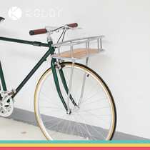 Kolor Kale car basket Retro bicycle car basket Aluminum alloy car basket Bamboo board Bamboo