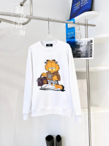 FENDI FENDI 22 early autumn Garfield bag print cotton pullover sweatshirt mens and womens loose top