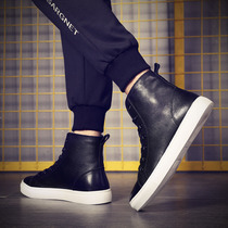 Cotton shoes men warm winter high leather shoes autumn new net red trendy shoes mens shoes Korean trend Gaobang trend