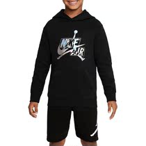 Nike childrens clothing JORDAN21 autumn new warm hooded sweater sports leisure jumper DD4546-010