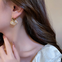 Outleys Official Site Discount Clear to pick up leak drill ear crash red pearl flow Su earrings