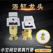 Full copper bathtub faucet split cylinder side jacuzzi cold hot mixed water switch dispenser conversion accessories