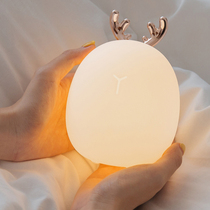 Silicone night light Baby energy saving creative Pat bedroom bedside feeding night milk sleeping rabbit plug charging table lamp