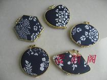 Buy 5 Get 1 Wuzhen handicraft blue printing double-sided cosmetic mirror cloth mirror (random hair)