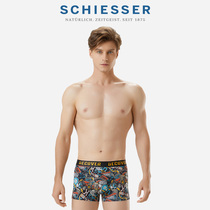 Schiesser men's trendy printed modal breathable mid-waist boxer briefs