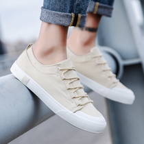 Humanistic canvas shoes male trend of mens shoes White shoes male wild low-top students sneakers 2021 summer casual shoes
