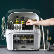 Oil-proof with lid seasoning holder sauce oil vinegar bottle storage rack seasoning storage box multifunctional seasoning box