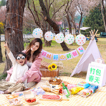 Net Red Spring Tours Picnic Arrangement Decoration Outdoor Photo Supplies Kindergarten Suburban Tours Parent-child Camping Dress Package