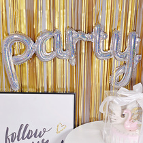 Happy birthday party party background decoration anniversary aluminum film balloon childrens letter decoration supplies
