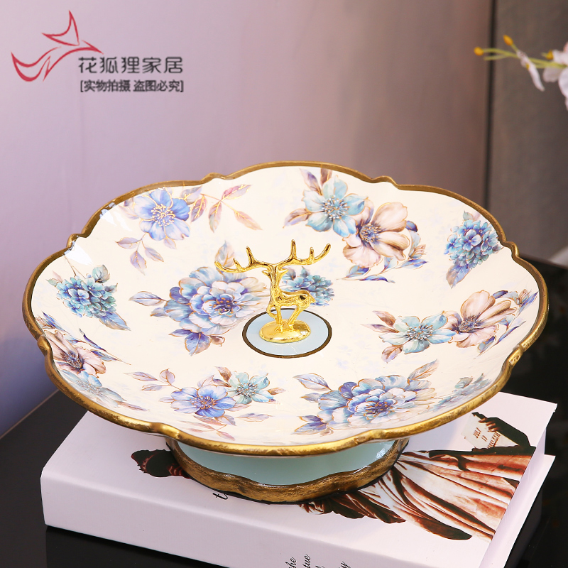 Light I sitting room key-2 luxury American big bowl tea table table European - style snack dish candy dish home furnishing articles