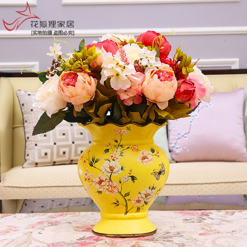 American vase furnishing articles household act the role ofing is tasted, creative New Year sitting room of Europe type restoring ancient ways simulation ceramics dried flower flower arranging flowers