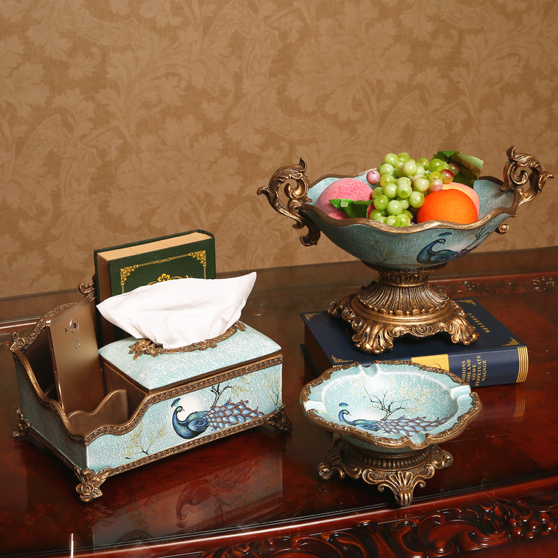 American fruit bowl ceramic creative home furnishing articles ornaments continental plate tissue box sitting room tea table three suits for