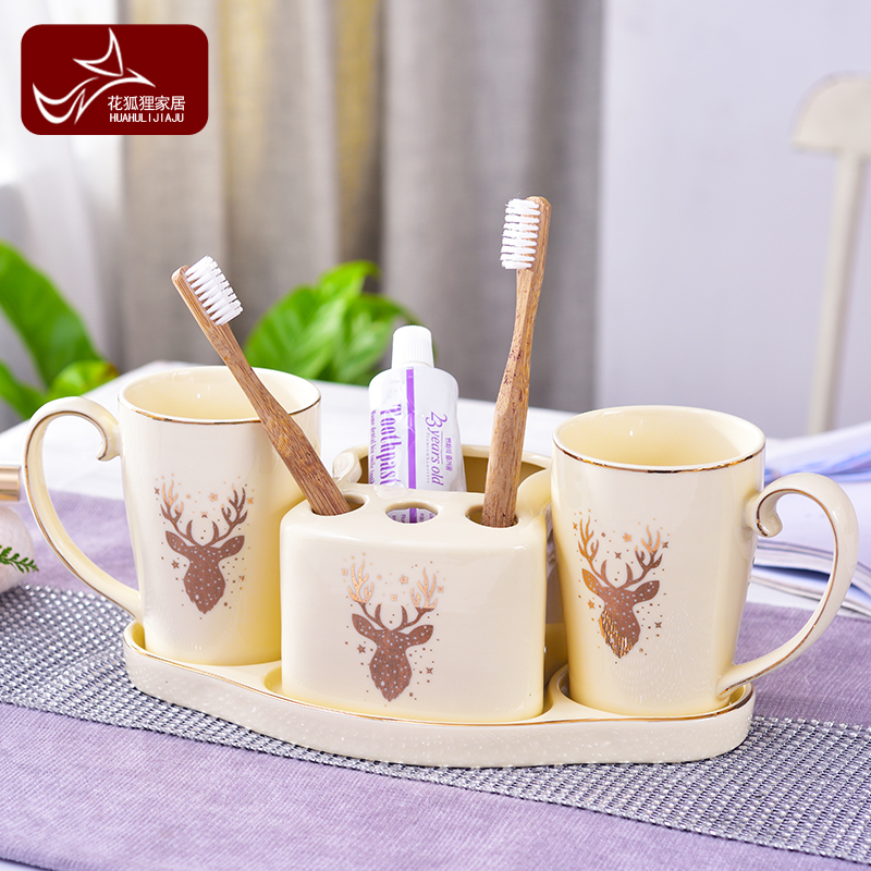 European household act the role ofing is tasted creative decoration toilet wash gargle suit three - piece ceramic sanitary ware for wash gargle ornaments