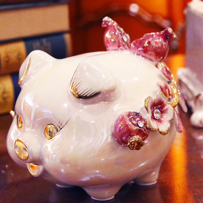 Ceramic piggy bank adult creative piggy bank COINS express animals move birthday present children 's piggy bank