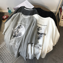 Spring and autumn season new grinding hair printed short sleeves T-shirt female Chains Chains overfire Korean version of undershirt original Cebu Windless Jacket