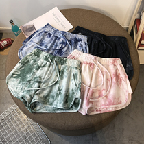 2021 Summer new thin shorts women outwear woolen loops cotton high waist wide leg dresses dyed pants hot pants beach pants