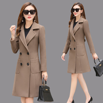 Woolen coat women winter 2021 new winter dress long fashion thick slim suit Nizi wool coat