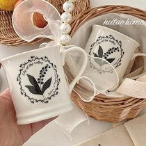Original homemade ins wind retro Suzulan Flower Maker Romantic Style Milk Cup Coffee Cup heat resistant ceramic cup