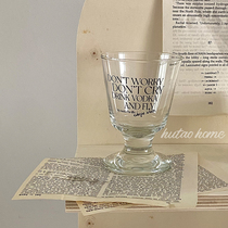 Original homemade ins and windy style black letter retro Volt plus wine glass of juice cup cold Drinking glass