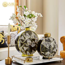 Home accessories flower arrangement Ceramic Vase ornaments simple American light luxury modern living room countertop decorations