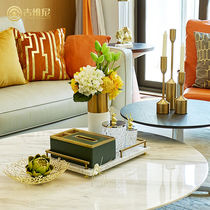 Home accessories soft suit set living room coffee table storage ornaments set light luxury decorative tray paper towel paper paper
