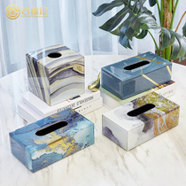 Simple American paper towel napkin carton home living room restaurant Home European creative glass tissue box