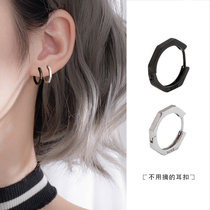 Ring ring earrings female sterling silver earrings 2021 New Tide earrings Korean temperament Net red earrings