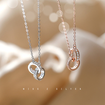 Ring necklace female Sterling Silver does not fade necklace female choker hypoallergenic necklace female tide ins simple Net Red