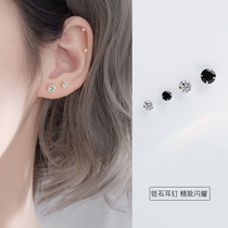 Zircon stud earrings womens sterling silver stud earrings simple female small raised ear pierced stud earrings 2021 new fashion ear bone nail earrings
