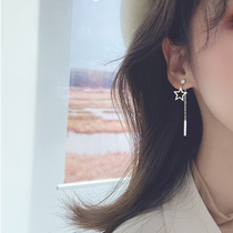 Star earrings 2021 New Tide five-pointed star earrings Korean temperament Net red earrings a two-wearing sterling silver earrings
