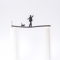 Ukrainian designer Dmitriy Who is the balance maestro creative metal Black kitty Literary Long Bookmark Gift