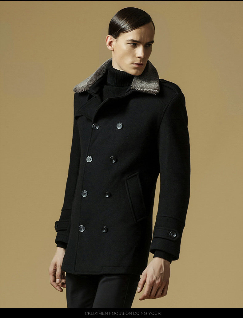 克里西蒙男装外套毛呢大衣男呢子大衣男士外套呢大衣毛呢外套8817