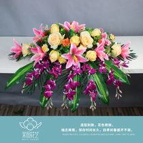 Moto simulation Lily Rose rostrum flower plastic fake flower decoration simulation business Station flower conference table flower