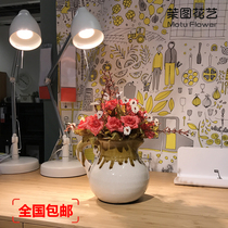 Moto European hipster glass small vase living room ornaments transparent jewelry ceramic dry flower arrangement simple vase