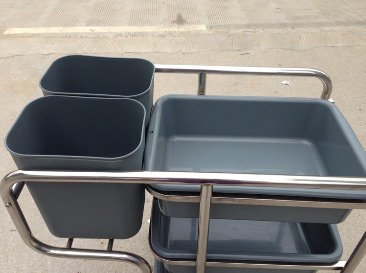 多功能不锈钢收碗车收餐车 酒店餐厅手推车 收碗碟车 餐盘收集车_不