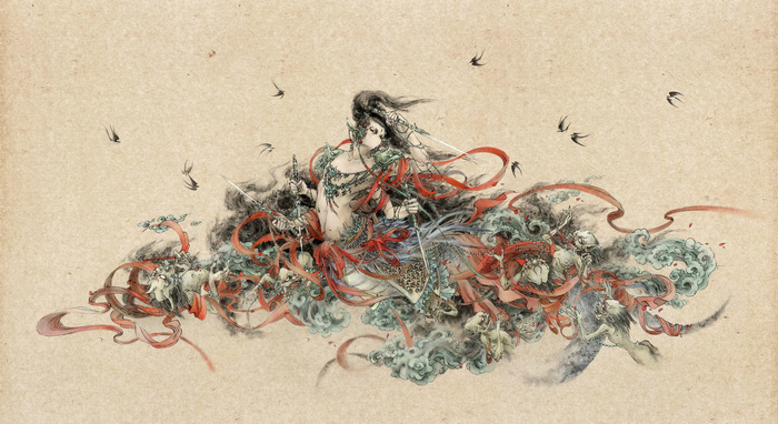 【当当网 正版书籍】洛煌笈 黑白画意 国风美学画师水墨精选画集画册