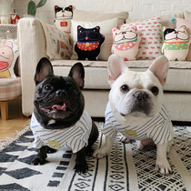Original design dog pet law fighting clothes Pug fat dog spring and autumn small turtleneck base shirt blue spot