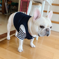 Original design dog dog pet fighting clothes Pug fat dog winter dark blue can wear waistcoat on both sides