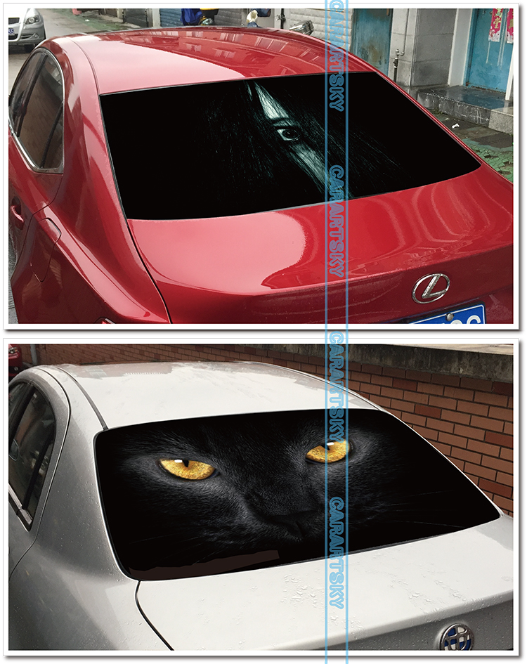 定制个性汽车玻璃3d立体贴装饰车贴纸单透防水车贴改装贴膜纸dz