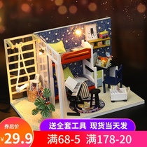 Childrens Day Hongda DIY handmade cottage house Small villa model assembly art house Mini toy