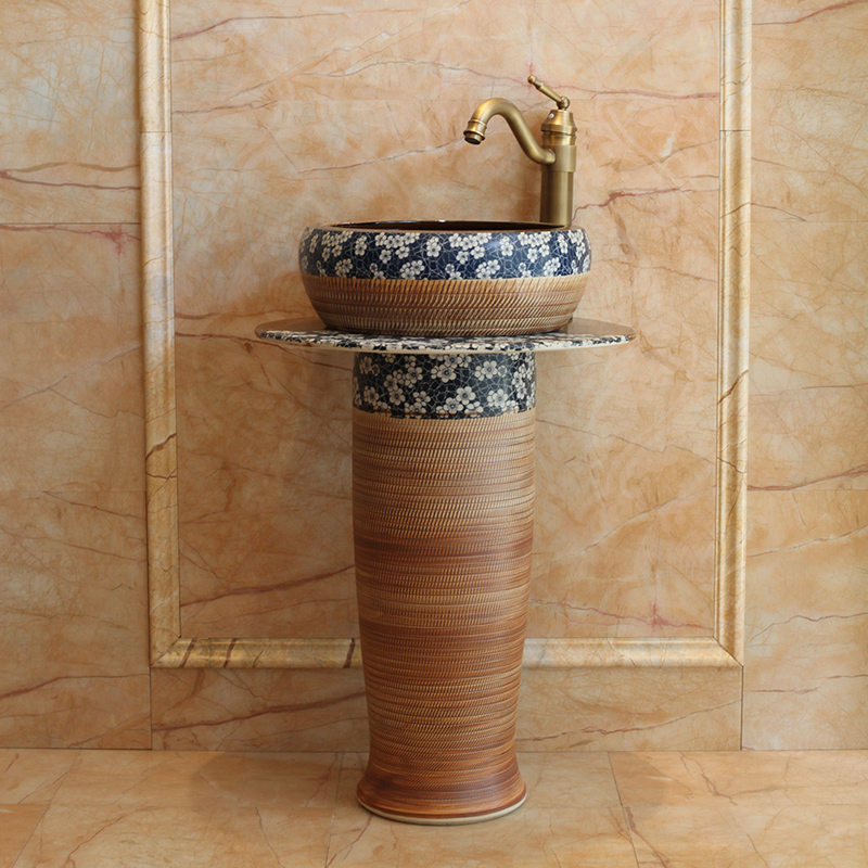 Jingdezhen ceramic basin toilet lavabo column pillar one lavatory basin sink art home