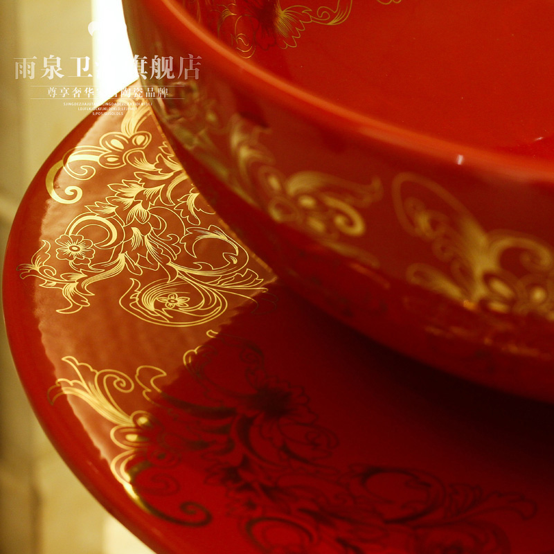 Jingdezhen art lavatory basin sink the post one lavatory basin floor ceramics column basin