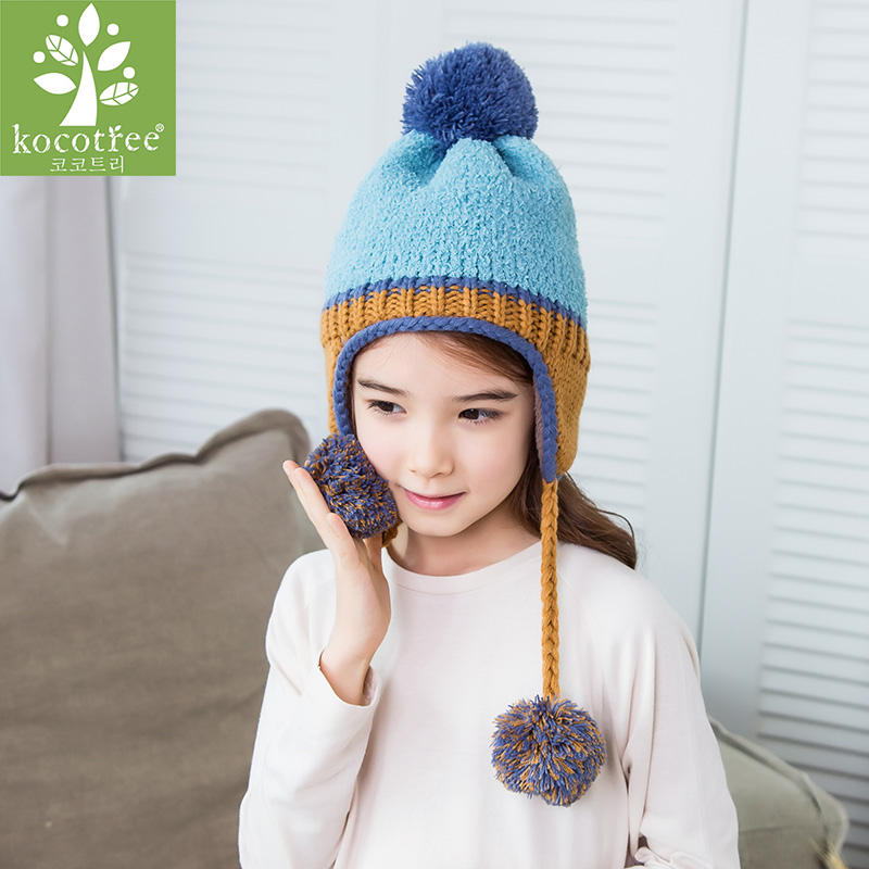 韩国KK树冬天儿童帽子保暖护耳毛线帽女童帽子2-4-8岁宝宝帽子潮产品展示图4
