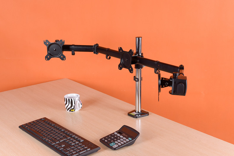 悠视三屏显示器支架桌面三联屏液晶电脑屏幕挂架游戏拼接屏支架子