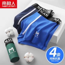 Antarctic underwear men mens boxer pants cotton graphene antibacterial breathable mid-waist four-corner pants shorts head Summer